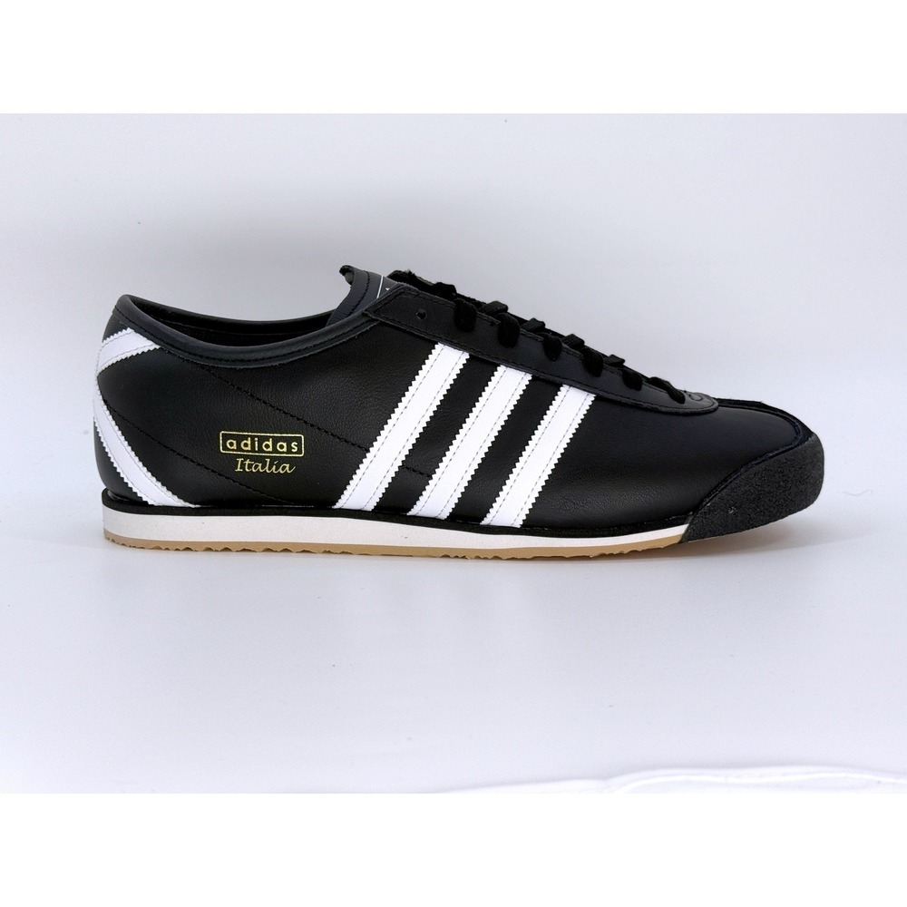 Adidas Italia 70s Men's 11.5 Black White Leather Sneakers Low Top JS1324